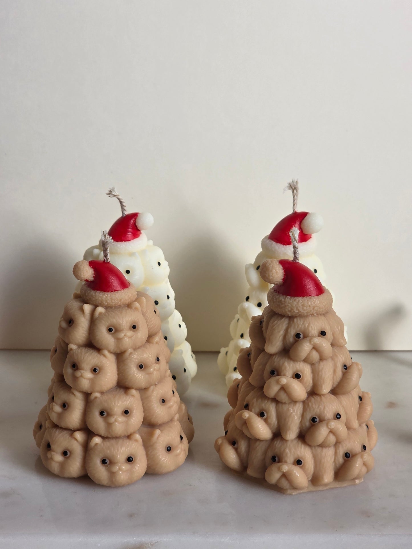 Cat & Dog Christmas Tree Candle Holiday Pet Edition