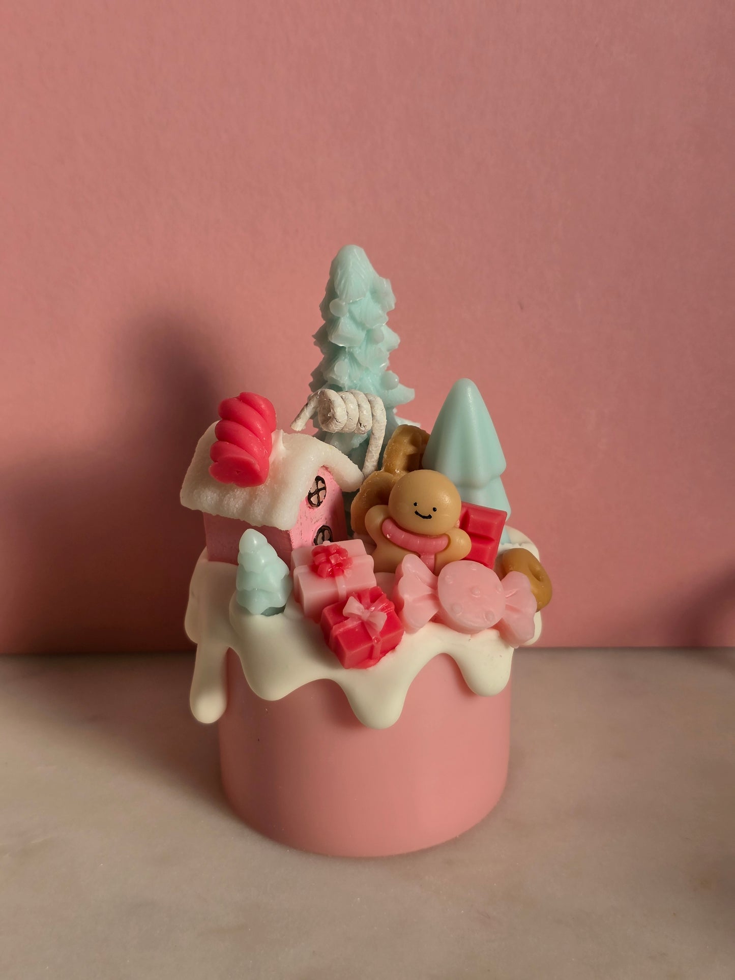 Dripcake candle Christmas blush